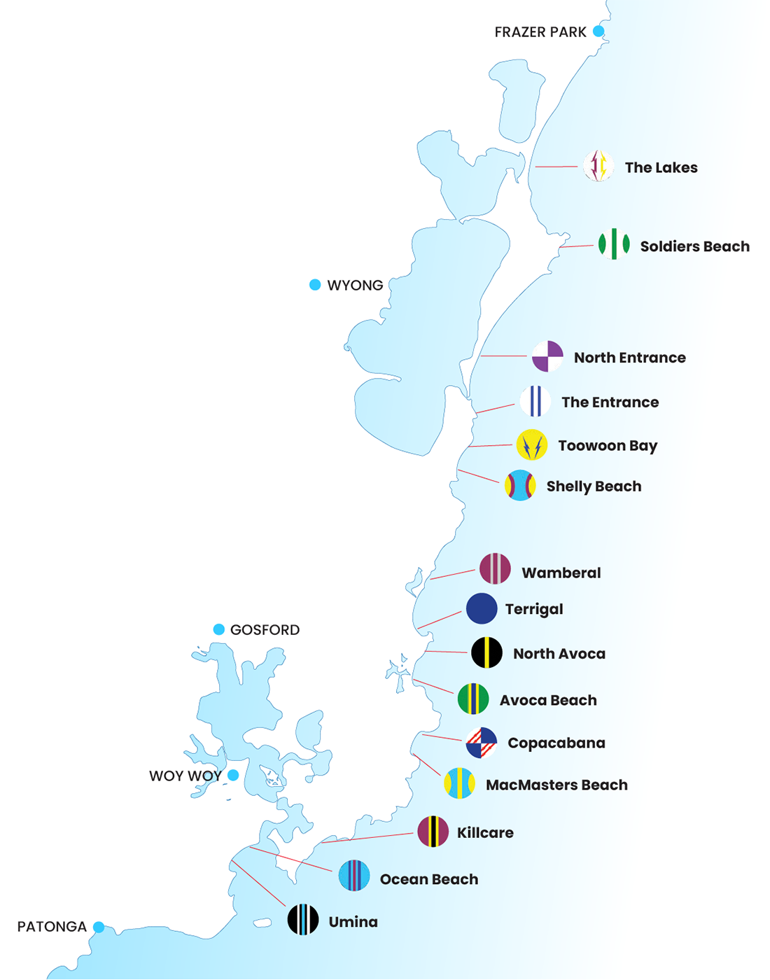 central coast surf club map